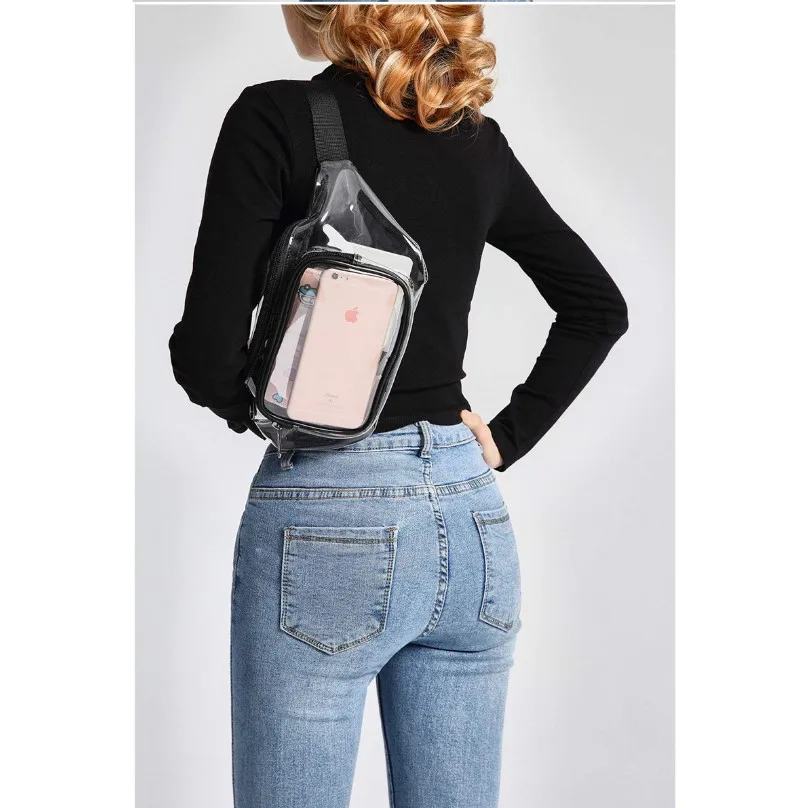 Promo Custom Outdoor Women Men Waterproof Transparent Waist Bag Pvc