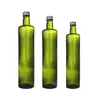 Empty round green 800ml olive oil dispenser bottle glass bulk olive oil glass bottles wholesale with screw cap