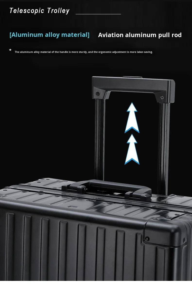 product new design all aluminum suitcase luggage fashionable spinner silent wheels waterproof tsa lock custom acceptable-10