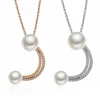 Cloud rainbow simle face mouth lip Stainless Steel Cubic Zirconia pearl Pendant Necklace charms Jewelry Christmas Valentines
