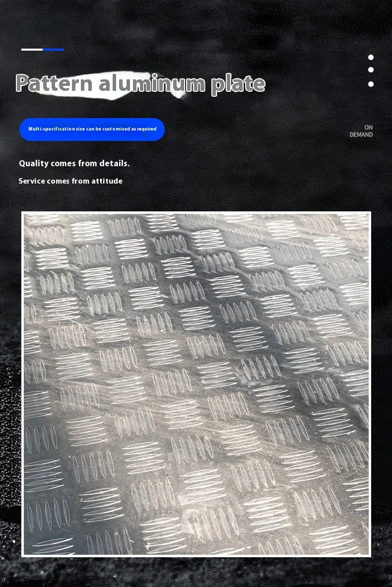 1060 3003 5052 6061 Pattern Durable Metal Products Non-Slip Five-Rib 5052 6061 Aluminum Alloy Plate