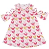 cartoon chicken printing kids clothes girl dress summer girl dresses cute causal breathable girls boutique clothing