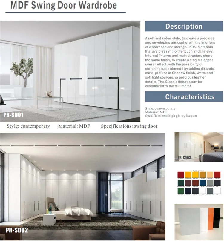 Modern High Gloss Wardrobe With Mirror Black Wardrobe Closet