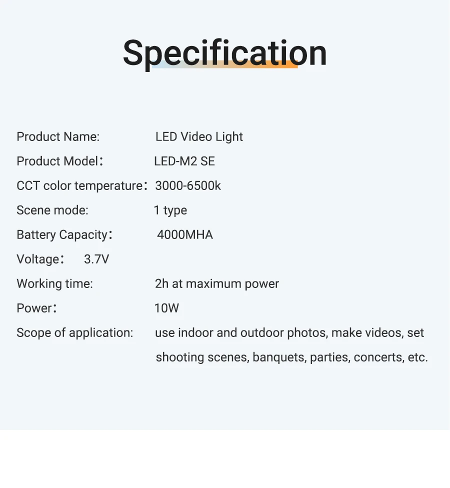 Mini portable professional studio photographic lighting bi-color rechargeable camera led video light