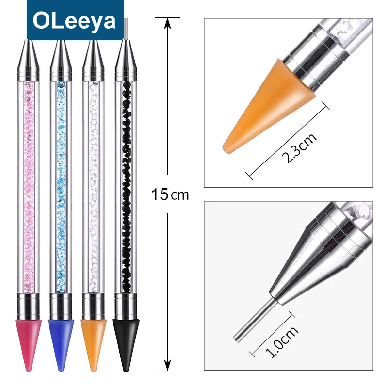 Factory Nail Rhinestones Pick up Pencil Dual Ended Wax Dotting Pencil 2 Head Wax Picker Pencil for Manicure