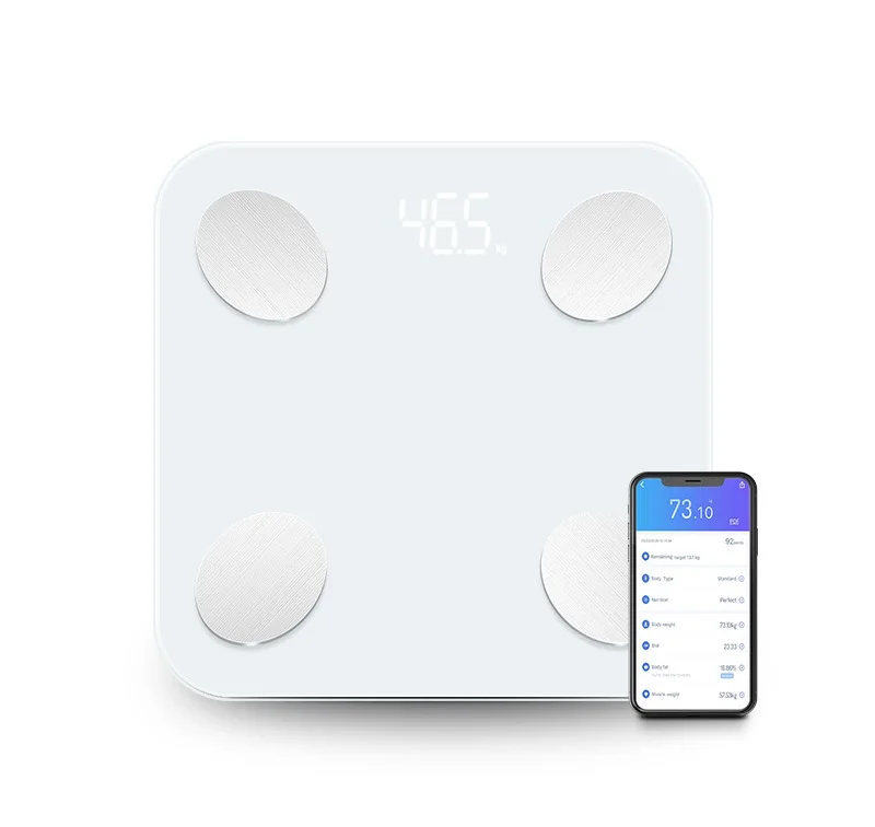 
Bluetooth Body Fat Scale Smart BMI Highly Accurate Digital Bathroom Body Composition Analyzer with Smartphone APP 400 lbs 