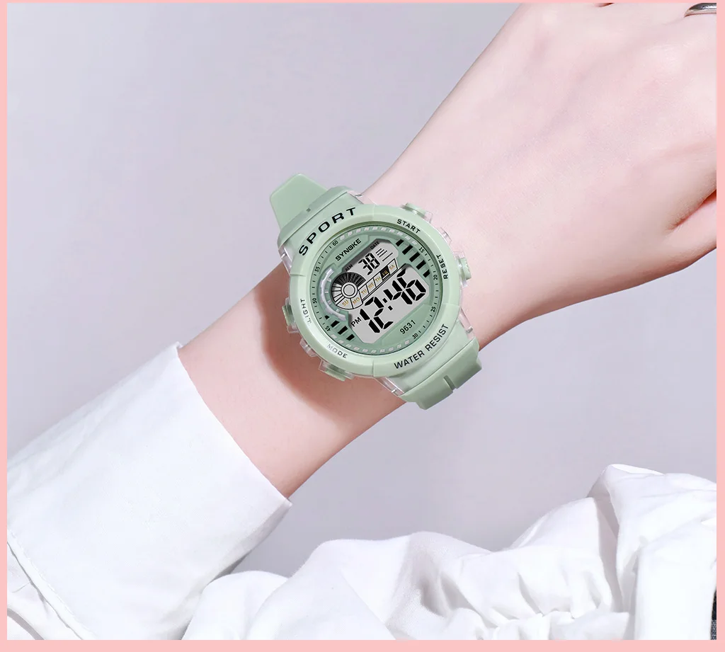 SYNOKE children cute watches 9631 silicone PU band kids gift watch waterproof watches