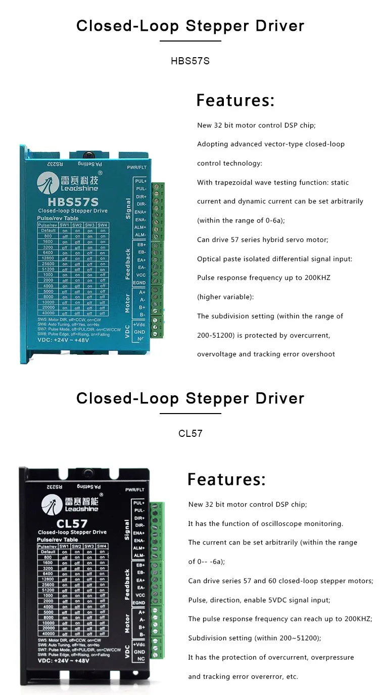 Leadshine Hybrid Servo Closed Loop Motor 57cme23/26/23bz And Driver