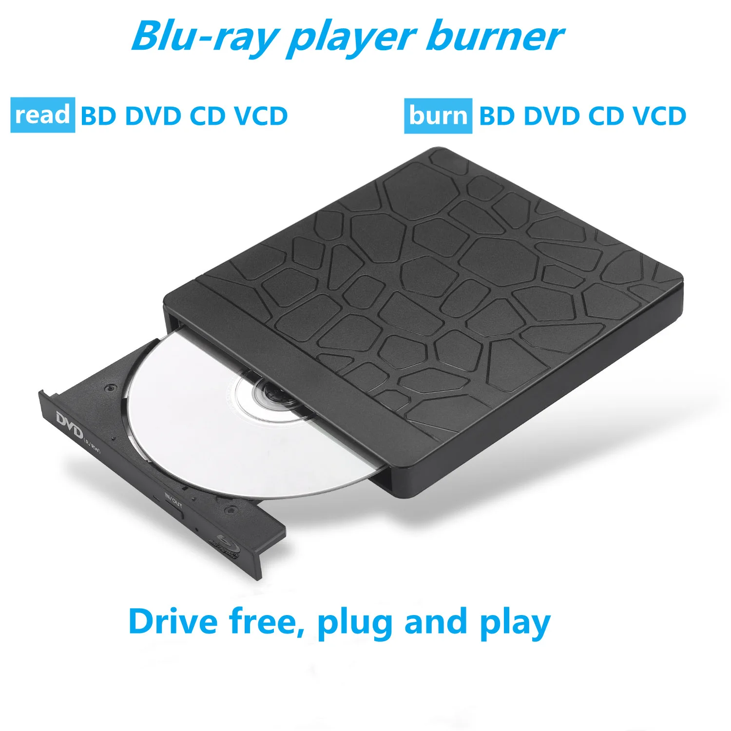 5 In 1 External Bluray Drive Player Read/write Compatible Bluray Burner Usb 3.0 And Type-c Dvd Burner Blu Ray Player For Pc - Buy Bluray Drive Player 5 In 1 External Drive Player dvd Burner Blu Ray Player