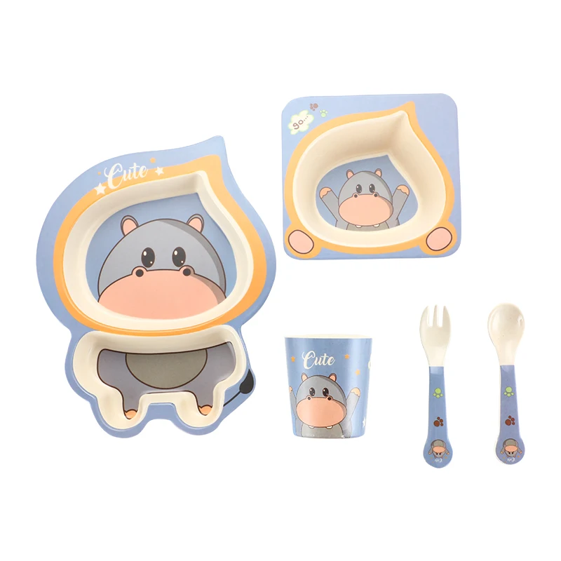 unbreakable bamboo fiber children bamboo tableware sets