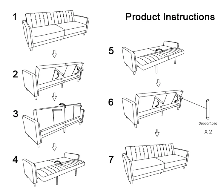 Luxury Beds Living Room Frame Corner Wooden Two Seater Style Nordic
