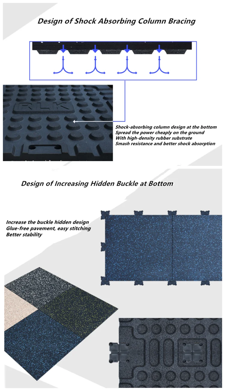 Gym Rubber Floor Mat Power Area Large Area Shock Absorption Mats