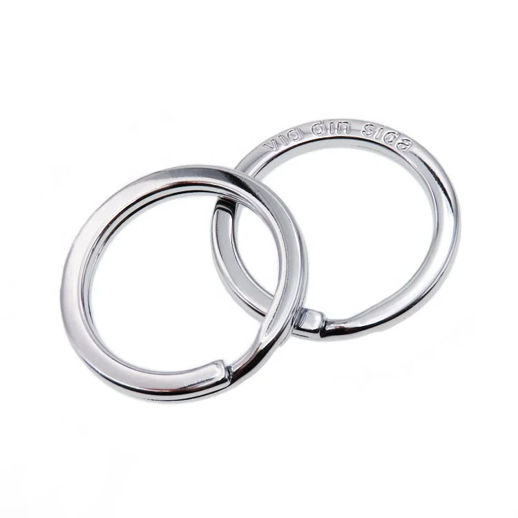 Stainless Steel Flat Split Key Ring Keychain Free shipping 15-35mm 100-1000Pcs