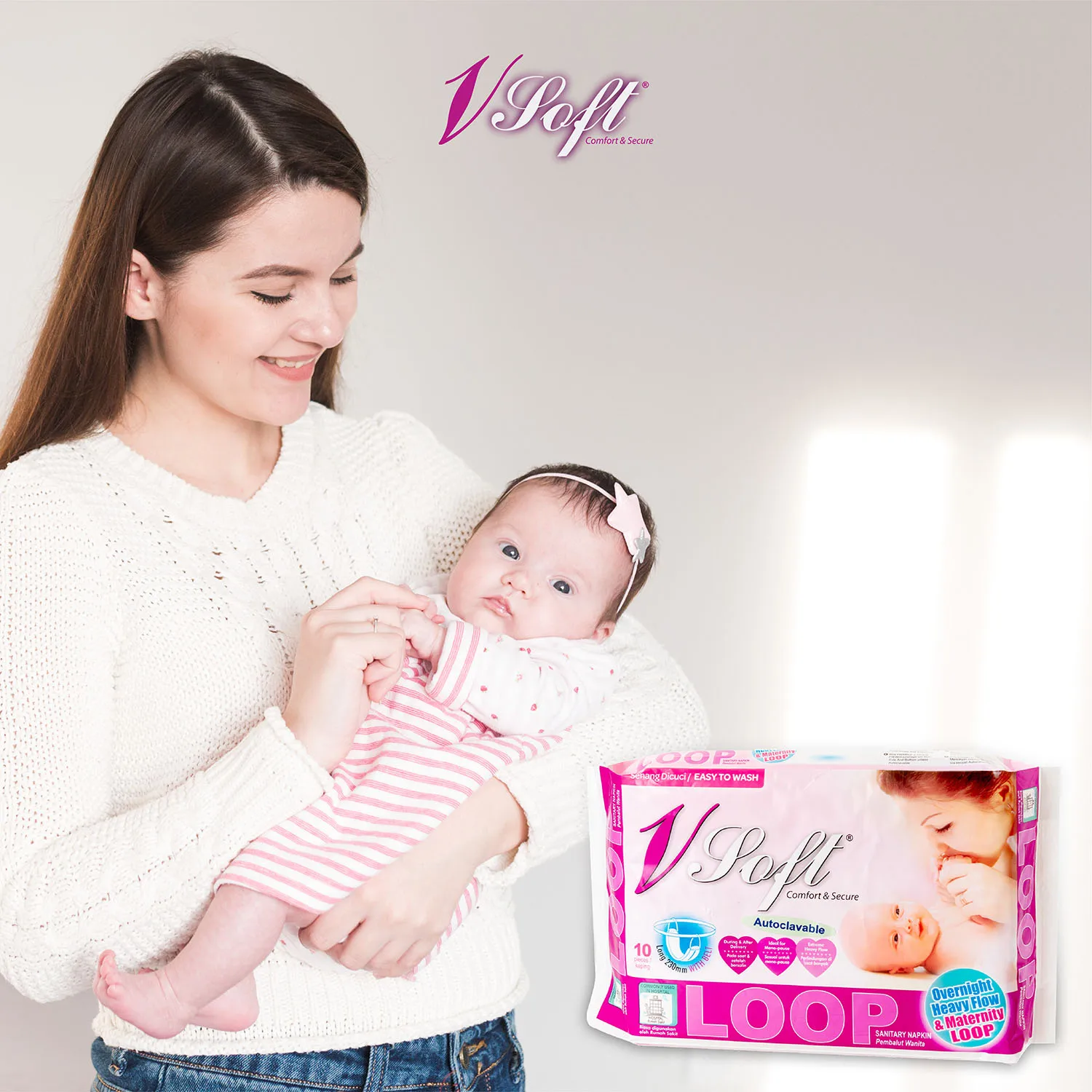 Vsoft Sanitary Napkin Loop Wingless And Disposable Sanitary Napkin Used