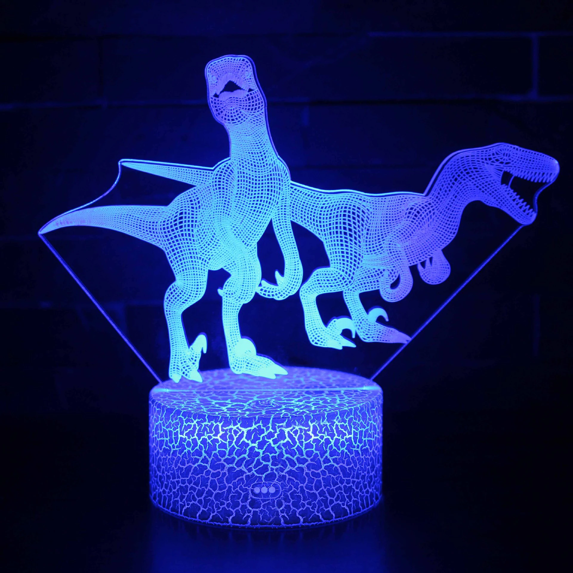 Amazon hot sale dinosaur night light baby plug in night light led Dinosaur Toys 3D Night  Light 7 Colors Visual Lamp