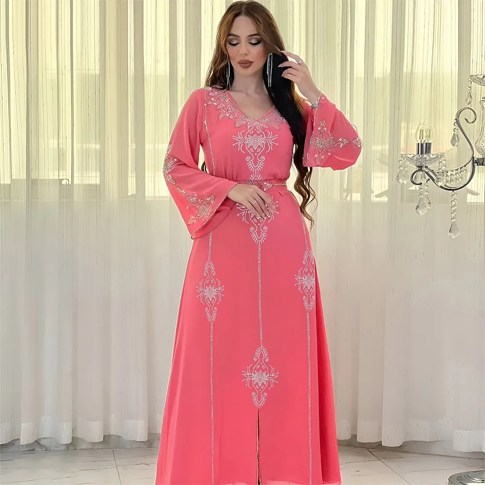 Abaya Dubaï 2026 de Luxe en Mousseline – Caftan de Soirée Modeste – Grossiste Grossiste Turquie