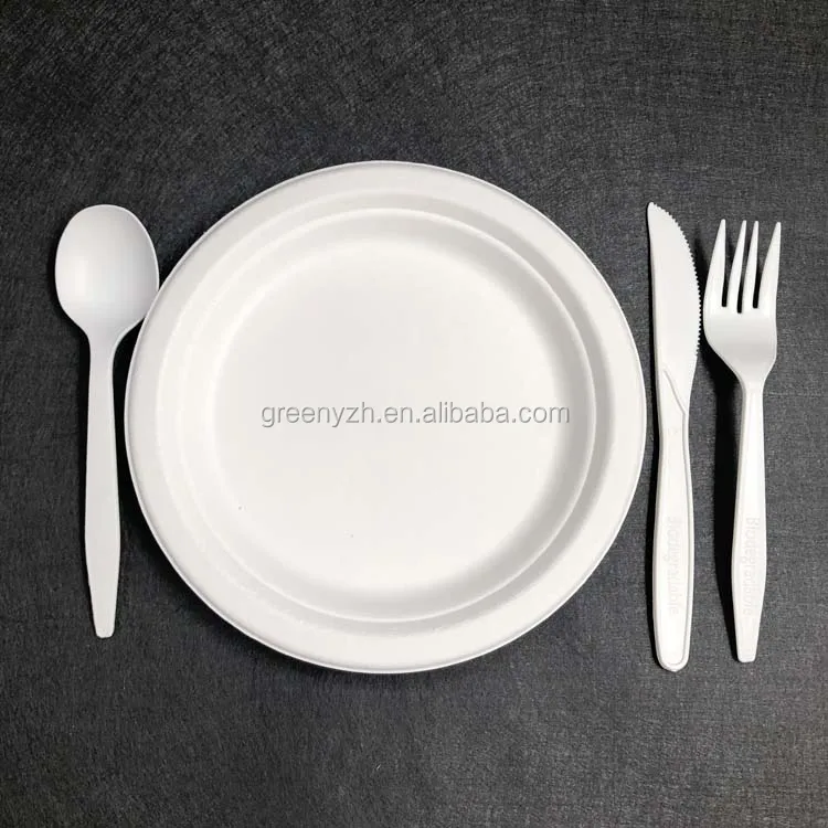 Disposable Ecofriendly Corn Starch Cutlery Fork Knife Spoon Utensils