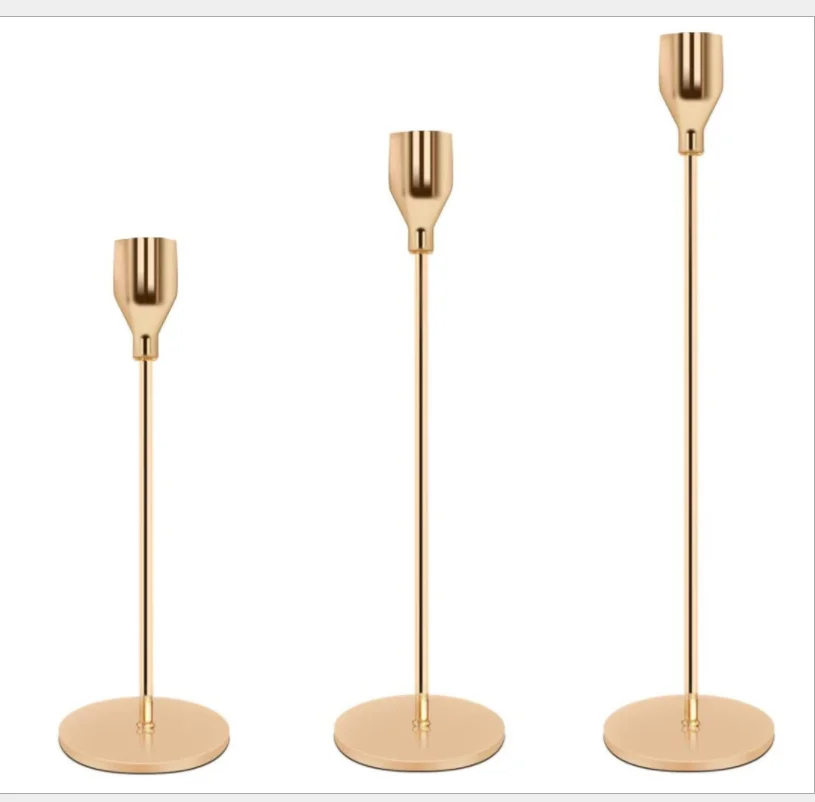 Matte Black Candle Holder Set Of 3 For Taper Candles Mfor Wedding