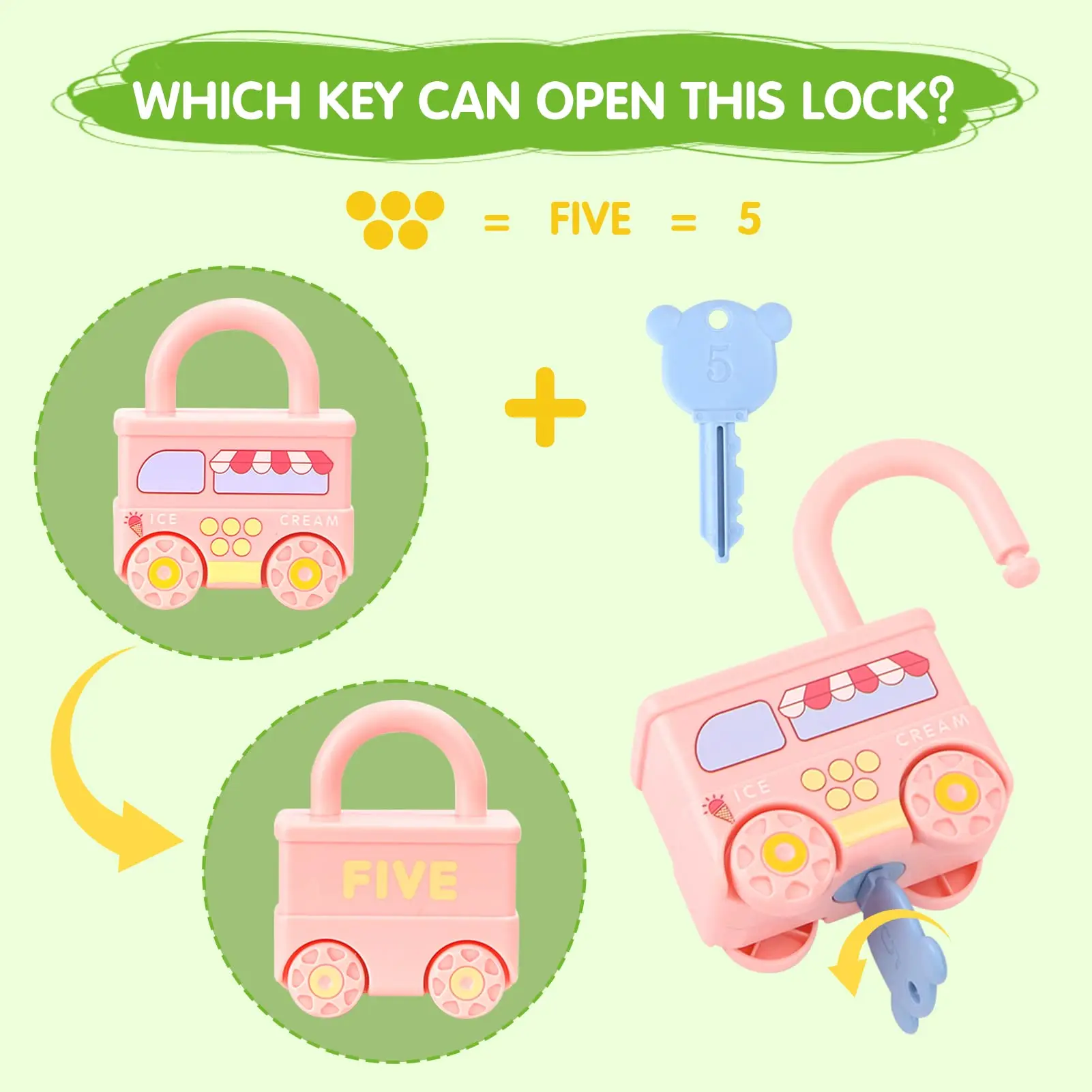 Kids Lock & Key Toy Learning Locks Montessori Toys Numbers Counting Educational Toys Buy Lock