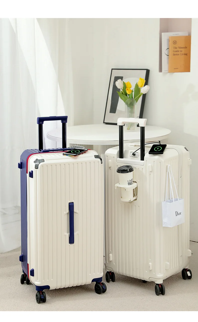 product large capacity 32 inch front open suitcase lightweight durable tsa password lock waterproof zipper luggage with usb travel case-7