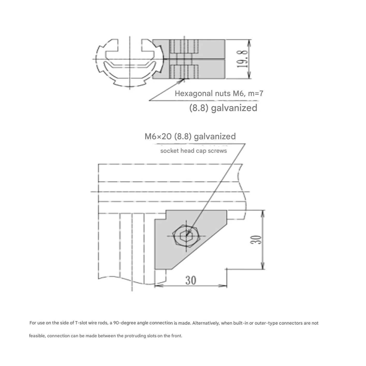 product 90 degree right angle fixed connector 28mm third generation line rod manufacturer aluminum alloy lean tube connector profile-15