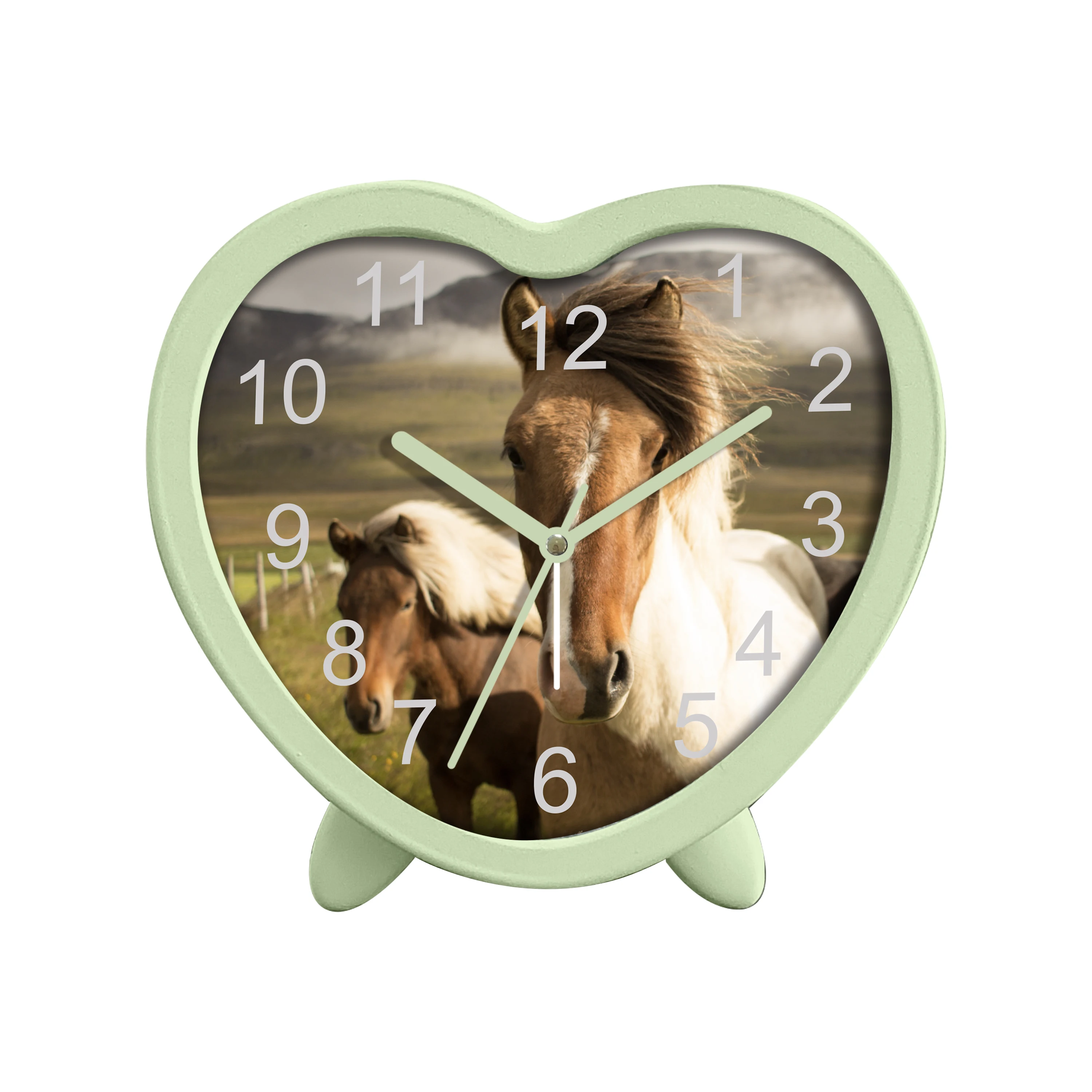 Cute Heart Shape Cartoon Design Girls Table Decorative Alarm Clock
