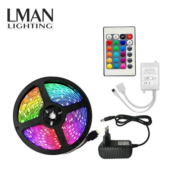 Multicolor Chasing Dimmable KITS SMD 5050 60leds/m 12V 24V RGB Light Led Strip