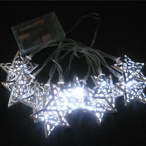 Battery String Hanging Star Shape Led Light for Decorating Christmas Halloween