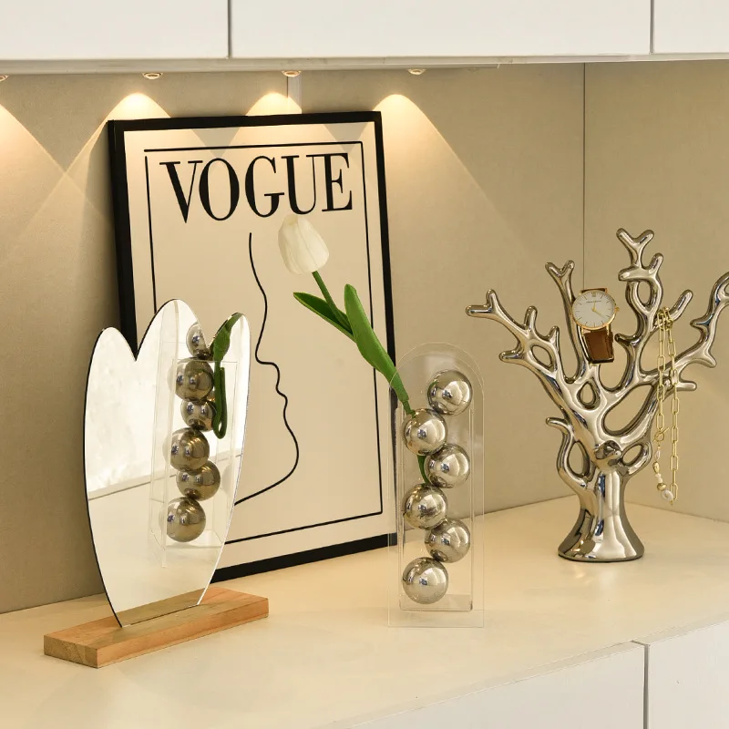 Modern Simple Acrylic Rectangular Flower Vase Creative Home Living Room