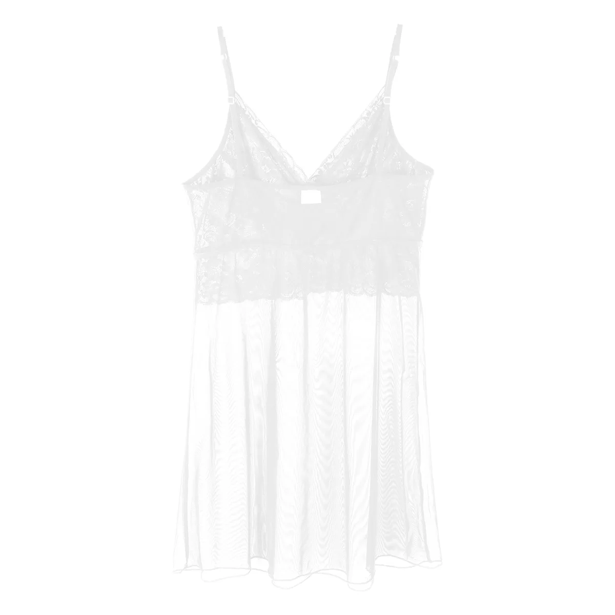 2pcs/set Mens Mini Dress With G-string Transparent Sheer Sleeveless ...