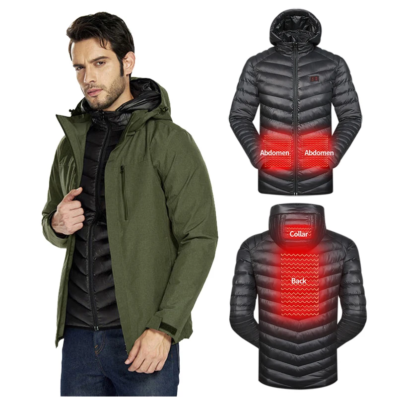 
Custom Man Waterproof Fieldwork Thermal Jacket Snow Winter Heated Outdoor Windbreaker 
