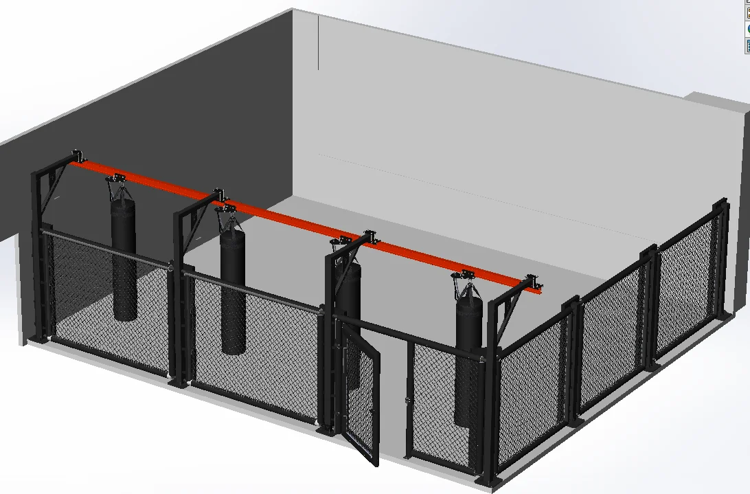 Push Punching Bag Track Rack Boxing Club Stadium Design Ceiling Mount