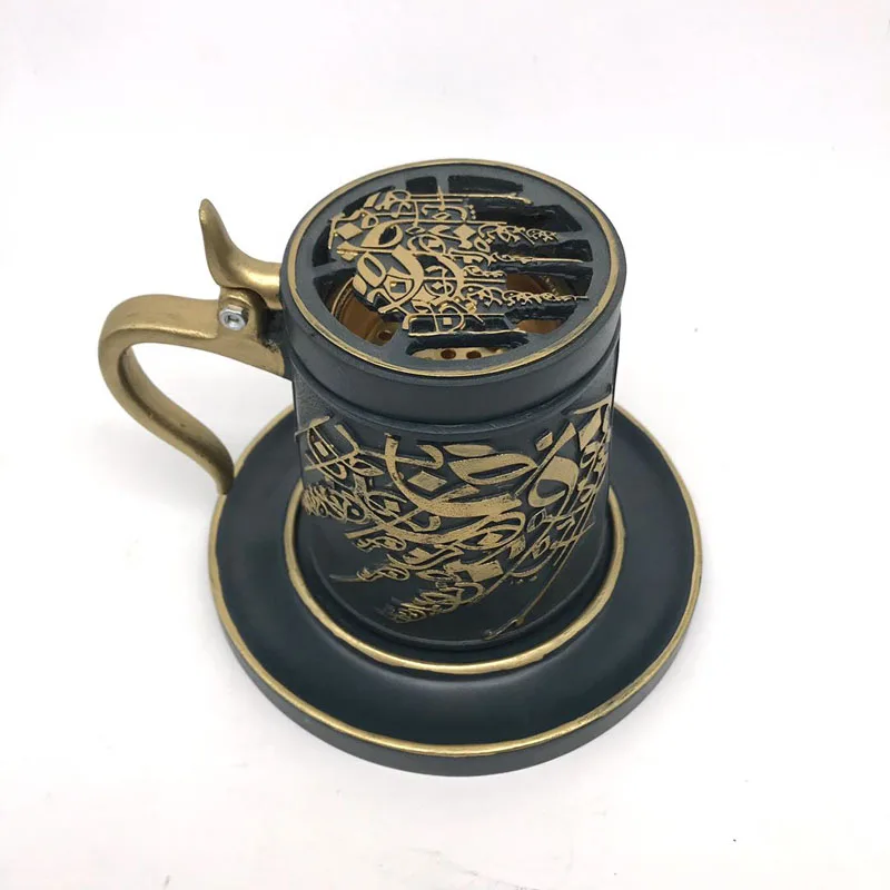 Creative design Hot sale Home Decor Resin Mug Cup Censer Charcoal incense holder Arabic Oud incense burner