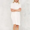 2020 New season wholesale good price one soild color white mini dress women shirt dresses summer casual
