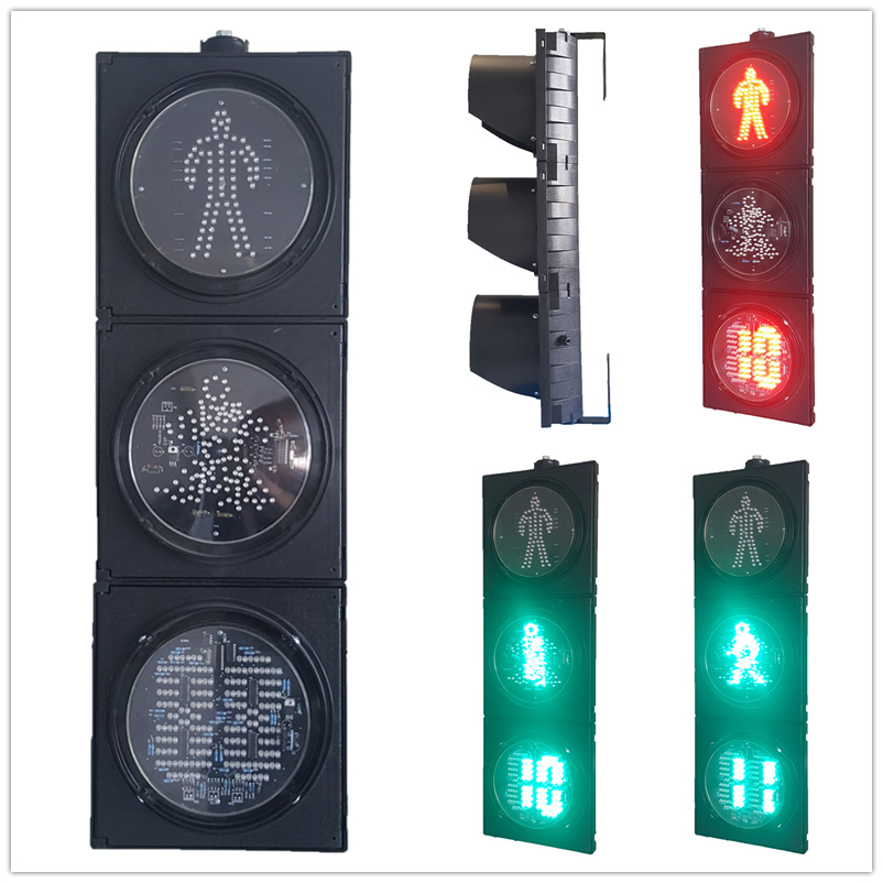 
200MM 3-Aspect Dynamic RG Pedestrian With Countdown Timer Road Traffic Light Manufacturer 