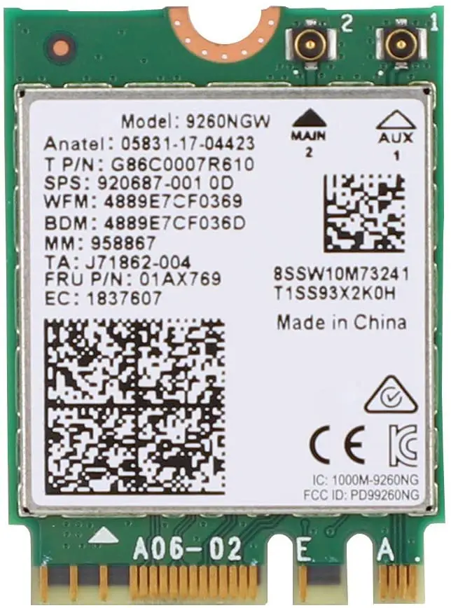 dual band wireless-ac 9260 network card intel 9260ngw 9260ac