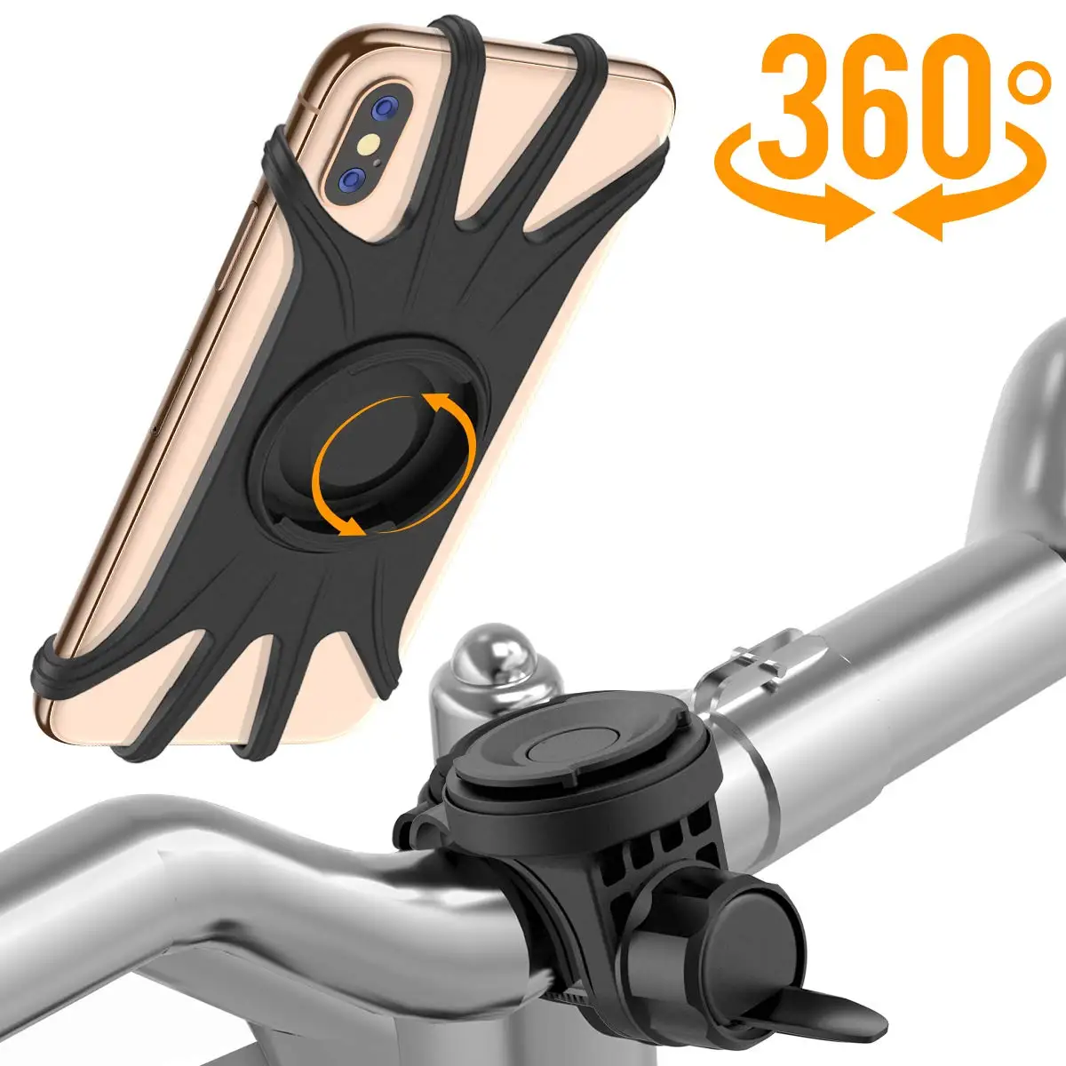 360 Degree Rotate Mountain Bike Handlebar Bike Mobile Phone Mount Holder  Bike mounts Bicycle Phone Holder For Smartphones