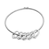 Ladies Personalized Stainless Steel Bracelet With Heart Pendants Custom Multiple Color Pendant Jewelry Bangle
