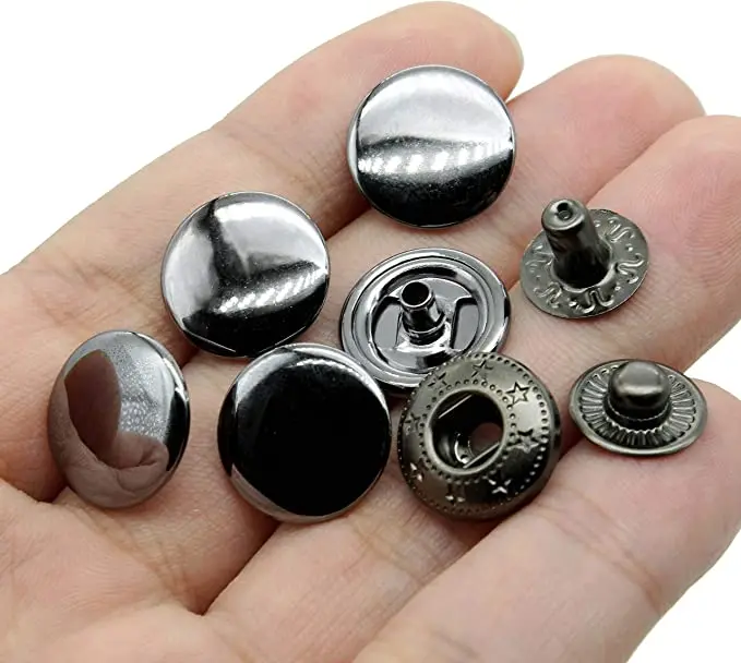 12 Sets Leather Snap Fasteners Kits 15mm Metal Snap Buttons Kit Press