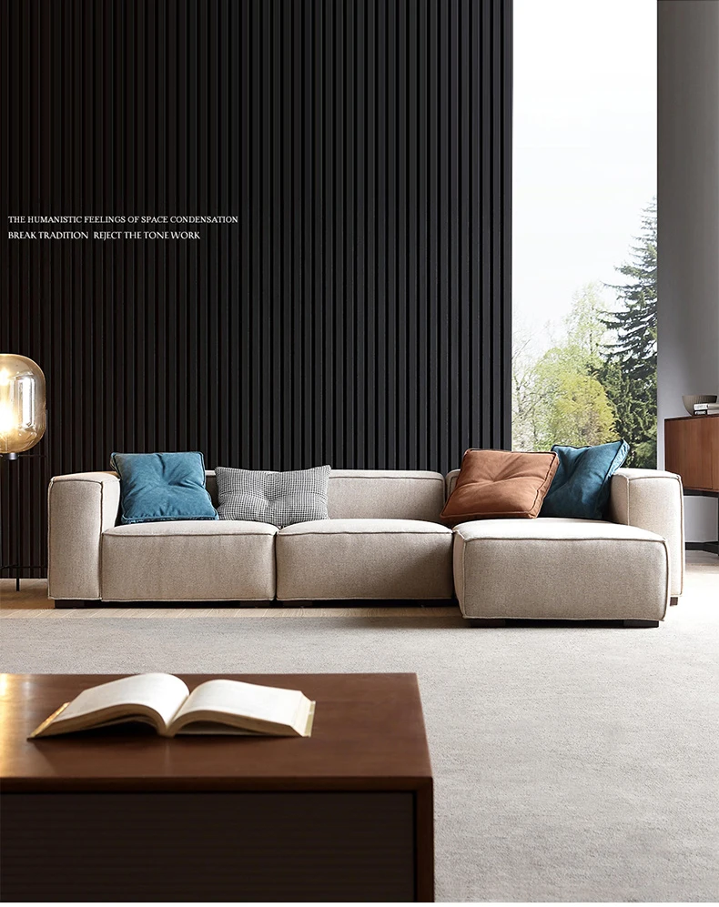 Nordic Fabric Sofa Modern Minimalist Net Red Three Person Italian Nordic Fabric Sofa Modern Minimalist