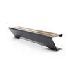 Garden Solid Wooden Seating Furniture public bench Patio metal frame backless Bench