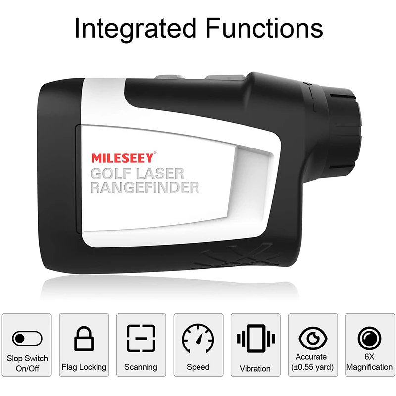 Mileseey PF210+ 600M Golf Laser Rangefinder Golf Slope Adjusted Mode Sport Laser Distance Meter Rangefinder for Hunting