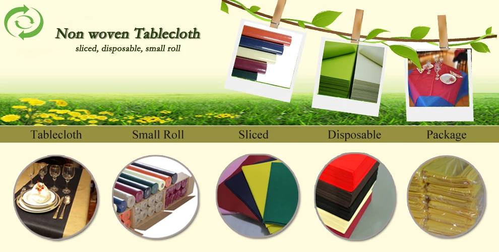 Manufacturer Colorful Non Woven Tablecloth PP Spunbond  Table Cover Fabric