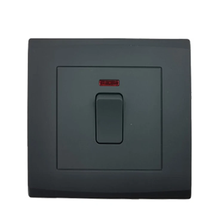 High Quality Electrical UK Standard Switch Socket Black Panel 4 Gang 1 Way Light Wall Switches 10A 250V Socket Outlet Home Use