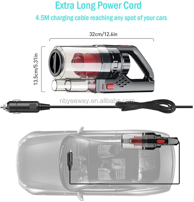 Car Vacuum Cleaner 150w 7000pa Handheld Vacuum Cleaner For Car Strong