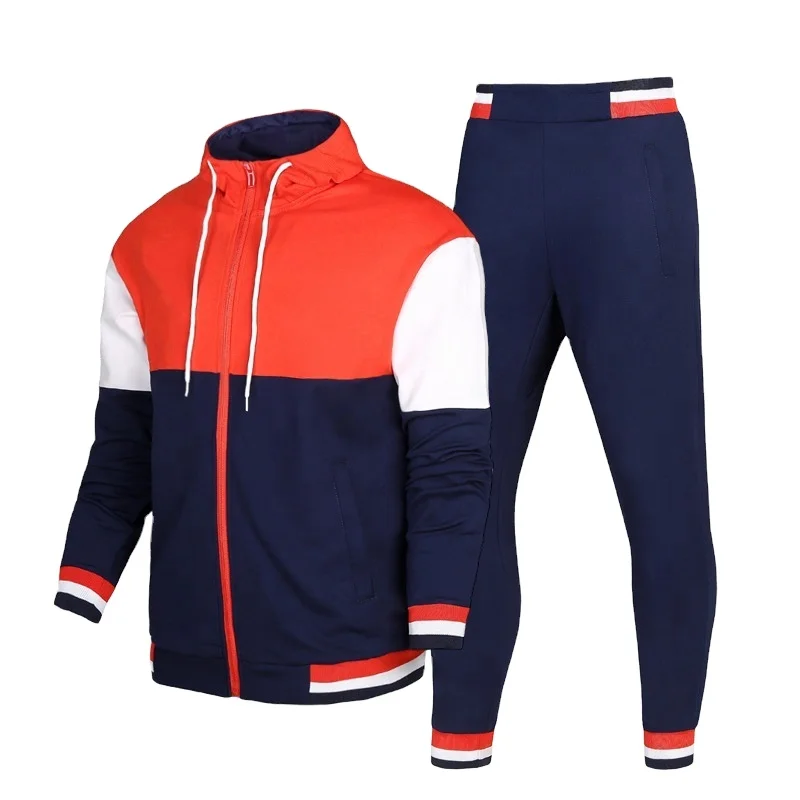 Fashions Mens Scuba Panel Polyester Tracksuit Set New Slim Fit Cord Hoodie Top 