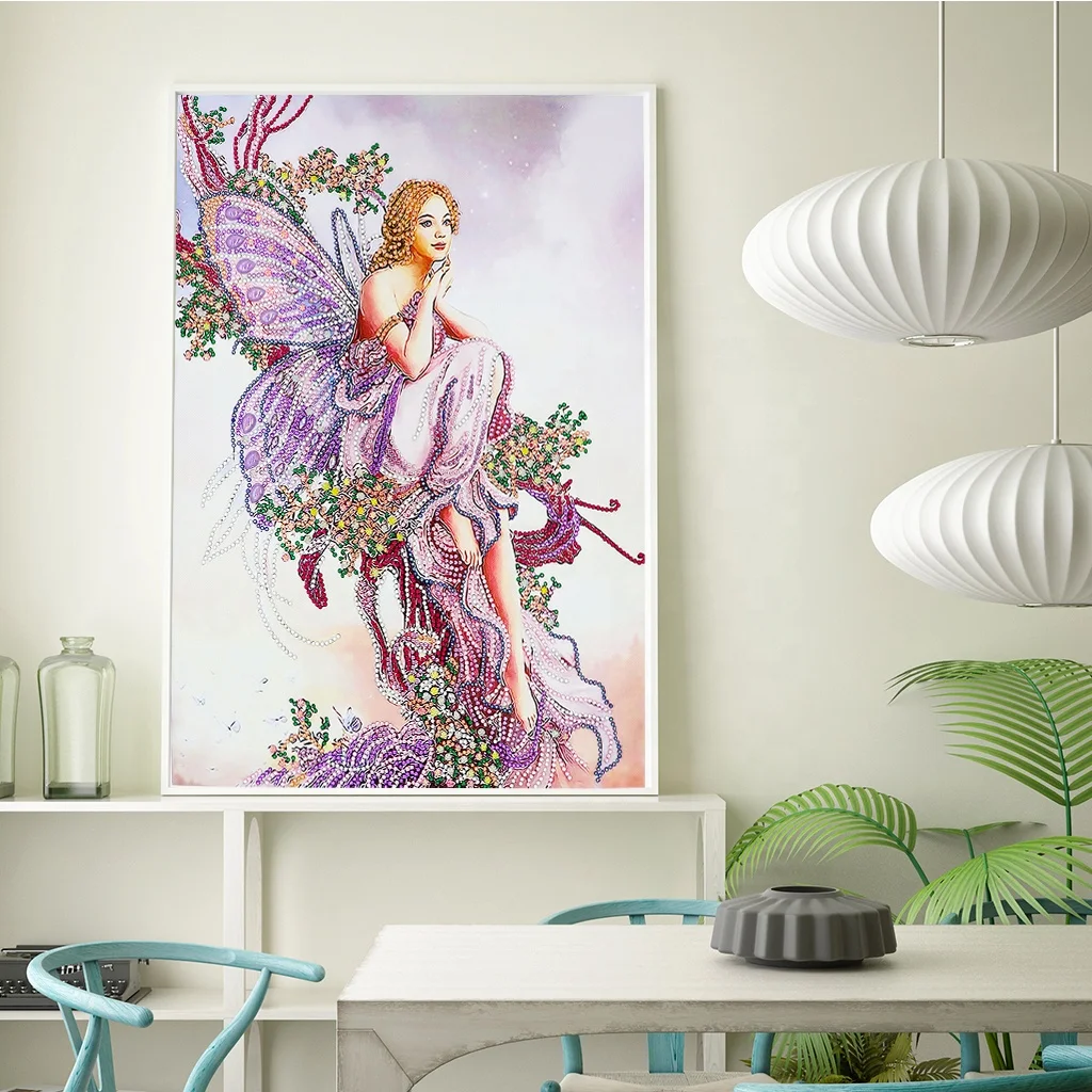 40x50 Home Decor Diy Wall Art Special Shaped 5d Butterfly Fairy Diamond ...