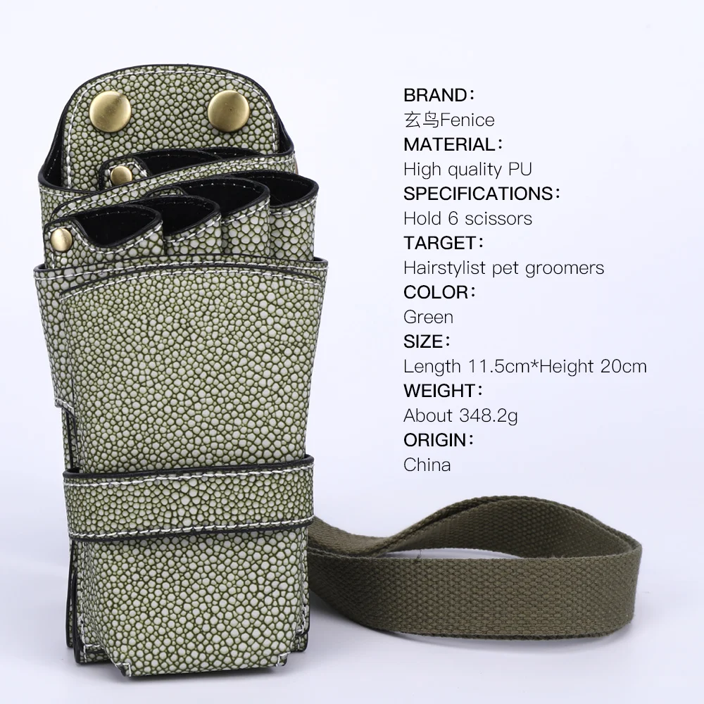 Pu Pet Groomers Tool Bag Leather Scissor Pouch Case With Waist Shoulder