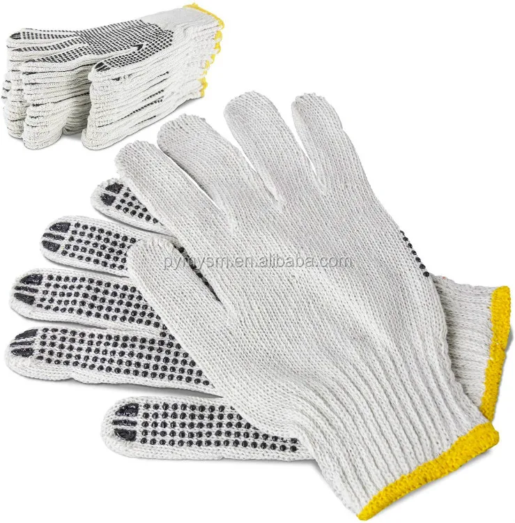 Heavy Duty soft PVC Extra Grip Safety Work Gardening Gloves Dot Pattern 