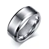 8mm Matte Beveled Edge Brushed Center Plain Tungsten Rings And Men's Gold Handmade Lassa Ring Hand Decoration